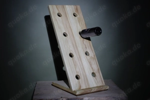 Handgefertigter Weinständer aus Esche   Massivholz, Unikat