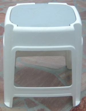 Sitzhocker Badhocker Hocker mit Stauraum weiß TÜV geprüft mit GS Bild 3