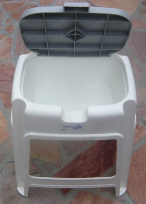 Sitzhocker Badhocker Hocker mit Stauraum weiß TÜV geprüft mit GS Bild 4