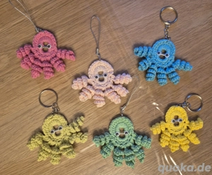 Glücksbringer Mitbringsel Schlüsselanhänger Krake Unikat handmade