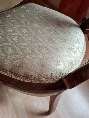 Tsch Holz, nachcBiedermeier Zeit, rund, mit 4 Stühlen, Antiquität Bild 6