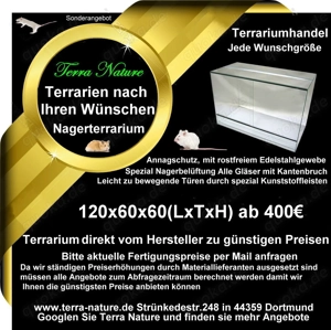 Nager- Terrarium 120x60x60cm Terrarien Käfig