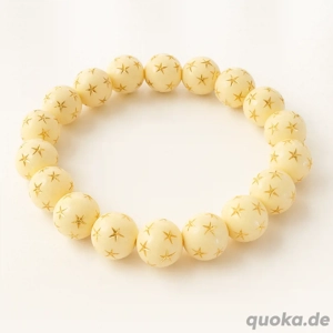 Armband Creme mit goldenen Sternen | Handgemacht | Elegant & Moder