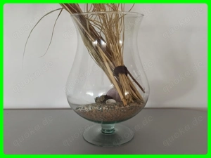 Vase Deko Glas H.32cm Fuß.14cm Hals.18cm, ohne Inhalt