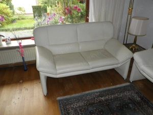 Leder Sofagarnitur Italy Style, 1 3 sitzer, 1 2 sitzer, 1 Hocker