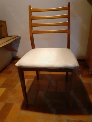 4 Esszimmerstühle beige gestreift