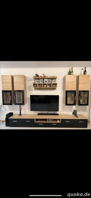 Wohnwand Schwarz Braun