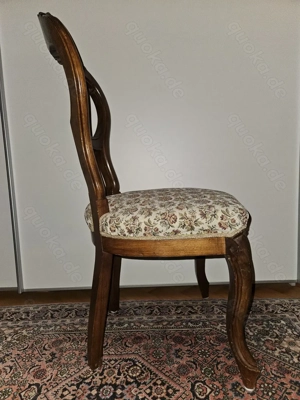 Antik! Stabiler, massiver Barock Stuhl mit Schnitzereien, gepolstert, um 1880, TOP! Bild 6