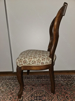 Antik! Stabiler, massiver Barock Stuhl mit Schnitzereien, gepolstert, um 1880, TOP! Bild 3