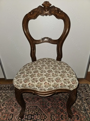 Antik! Stabiler, massiver Barock Stuhl mit Schnitzereien, gepolstert, um 1880, TOP! Bild 7