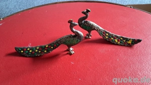 Pfauenpärchen aus Messing