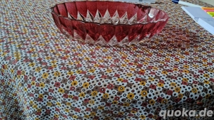 Bleikristalschale oval mit rot