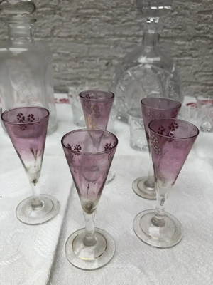 Antike Likör Services aus Kristall