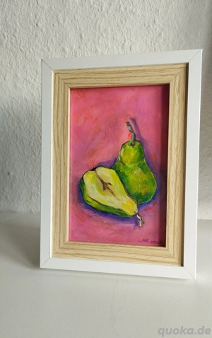 Gemälde (Acryl, Buntstifte, Papier) 9*14 cm