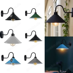 Industrie Stil Wandleuchte mit Metall Lampenschirm