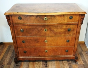 Schubladen-Kommode antik Gründerzeit 1860  -70, 4 Schubladen mit Schloss