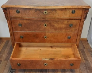 Schubladen-Kommode antik Gründerzeit 1860  -70, 4 Schubladen mit Schloss Bild 4