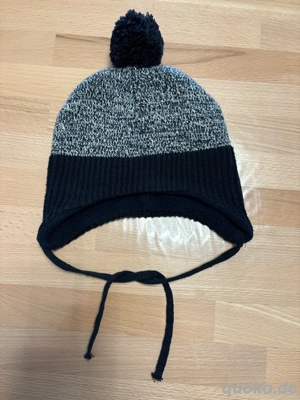 Kinder Winter Bommel Woll Mütze, Stick Optik von H&M, Größe 74 80
