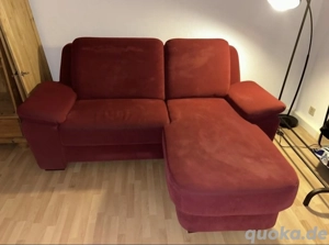 Gemütliches Eck-Sofa in Dunkelrot- muss dringend weg!
