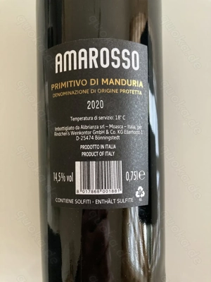 AMAROSSO di Manduria 2020, Rotwein Bild 2