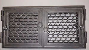 Lüftungsgitter aus Metall in Anthrazit für Kachelöfen 24 x 23 x 6 cm