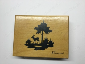 Holzkiste Romme Vintage mit Motiv Reh Hirsch