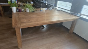 Holztisch Schreibtisch Esstisch aus massivem Teakholz, 220 x 100 cm, zur Selbstabholung