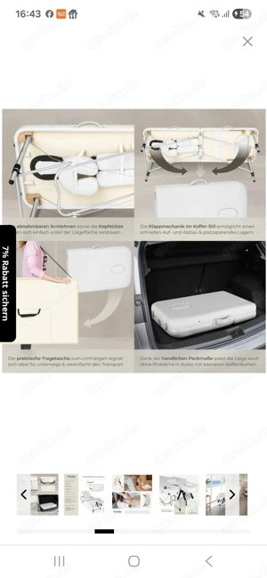 Mobile Tectake Massageliege   wie neu!