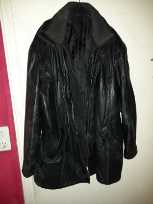 Schwarze Herren-Lederjacke in Größe 60 Bild 2