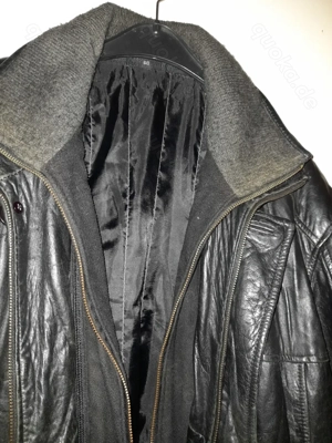 Schwarze Herren-Lederjacke in Größe 60 Bild 3