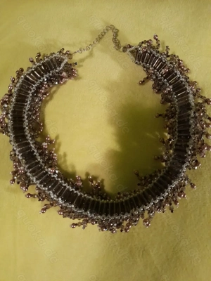 Breite Statement-Kette in grau-rosé Bild 5