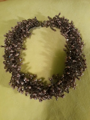 Breite Statement-Kette in grau-rosé Bild 6