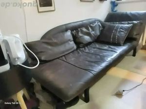  Designer Leder Couch in Schwarz von TOSHYUKI KITA 