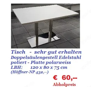 u.a. würde ich Ihnen diesen schönen, stabilen Tisch