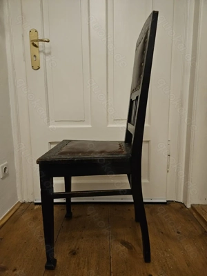 Antik! 2 x Massiver, stabiler Holz Stuhl Eiche ca. 1920 Jugendstil á 50 ! Rarität!  Bild 9