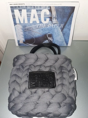 Neu! Exklusive Mac Jeans Handtasche Tasche Grobstrick Zopfmuster Ungetragen! TOP! Bild 3