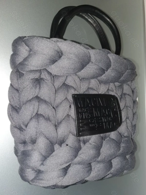 Neu! Exklusive Mac Jeans Handtasche Tasche Grobstrick Zopfmuster Ungetragen! TOP! Bild 9