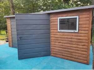 Gartenhaus 4x3 m Garage Gerätehaus Carport Fertiggarage Schuppen Holzoptik Pultdach