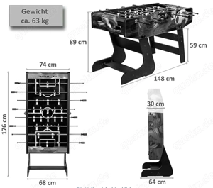 GAMES PLANET Kickertisch  Liverpool ,  KLAPPBAR mit Hohlstangen