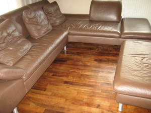 Ledercouch dunkelbraun