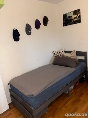 Massivholz Bett 90x200 cm inkl. NEUER Matratze + NEUEM Lattenrost