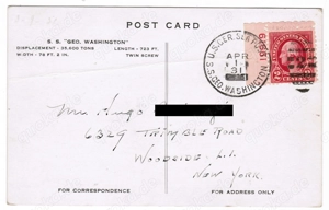 Die wertvollsten Postkarten der Welt: T106, T106a, T106b, Washington Dampfer Bild 9