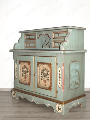 Sekretär (Nr.1294) Voglauer Anno 1700 altblau Fichte massiv Bild 3