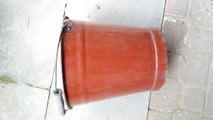 Emailierter roter 10 Liter Eimer mit Henkelgriff Dekoration näheres siehe Bilder Bild 5