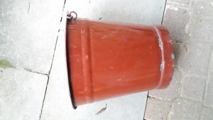 Emailierter roter 10 Liter Eimer mit Henkelgriff Dekoration näheres siehe Bilder Bild 4
