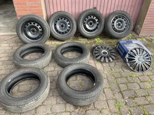 Satz Winter Komplett Räder & 4 x Sommerreifen Gebraucht & 4 Felgenabdeckungen NEU & OVP    100.-