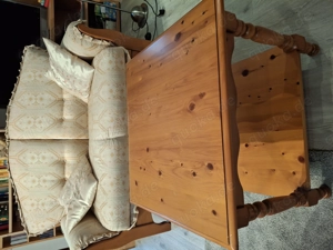 2er Sofa+Tisch aus Massivholz