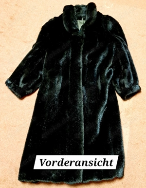 Webpelzmantel für Damen, Kleingröße 21 (entspricht Normalgröße 42), schwarz