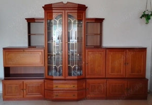 Stilmöbel Schrankwand Wohnzimmer mit Regale und Vitrine Haushaltsauflösung