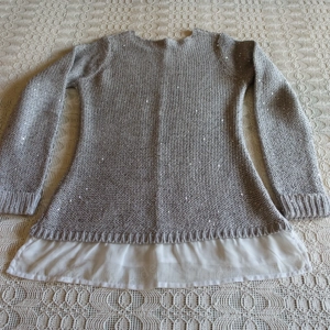 Damen - Strick - Pullover mit Glitzereffekt, Gr. S bzw. ca. Gr. 36, Esmara, grau Bild 3